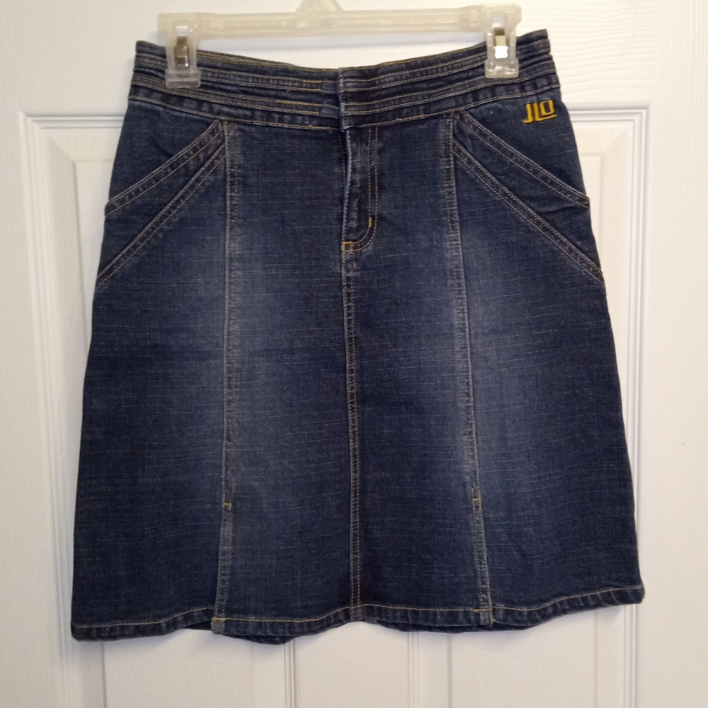 JLo Jennifer Lopez Y2K Vintage Denim Jean Mini Skirt Juniors
